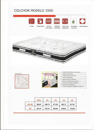 Colchon muelles + viscoelastica (modelo 3500)